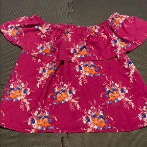 Floral off the shoulder shirt